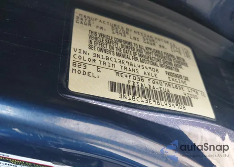 2008 Nissan Versa 1.8S from USA, damaged, VIN 3N1BC13E98L454908